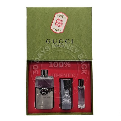 Gucci Guilty Pour Homme Eau De Toilette 3 Piece Gift Set