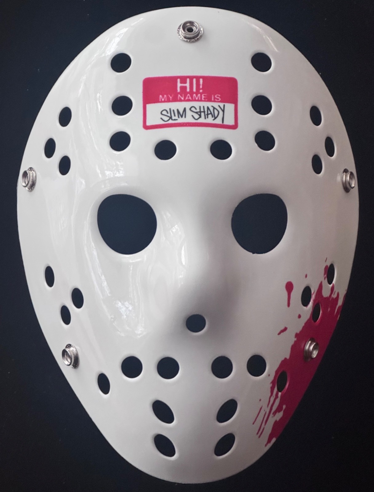Eminem Slim Shady "Hi! My Name Is" Jason Vorhees Friday the 13th Hockey Mask New