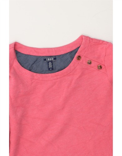 IZOD Womens Sweatshirt Jumper UK 16 Large Pink Cotton CJ32 - Picture 3 of 3