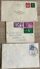 Postal History GB QE2 3 Early FDCs, Wilding, Commonwealth Games, Parliament 1957