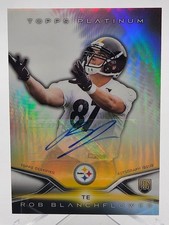 2014 Topps Platinum AUTO ROOKIE Rob Blanchflower RC #28 Pittsburgh Steelers