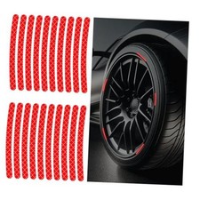 20 PCS Car Wheel Stripe Reflective Stickers, Night Safety Warning Stickers Red