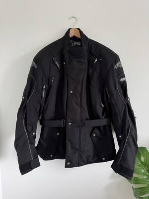 #ad #ad Men#x27;s Black Motorcycle TEKNIC Freeway Jacket With Armor And Liner XL 44 E.U.C $62.99