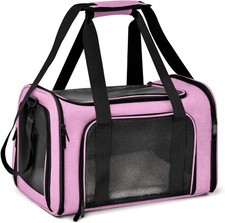 Henkelion Pet Carrier TSA Approved for Small Medium Cats Dogs up to 15lbs Pink