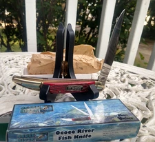 Ocoee River Fishermans Pocket Knife Red Pick Bone oc-562