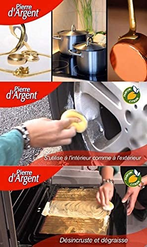 Pierre d'argile de 500g nettoyant naturel multi-usages avec maxi éponge - 3
