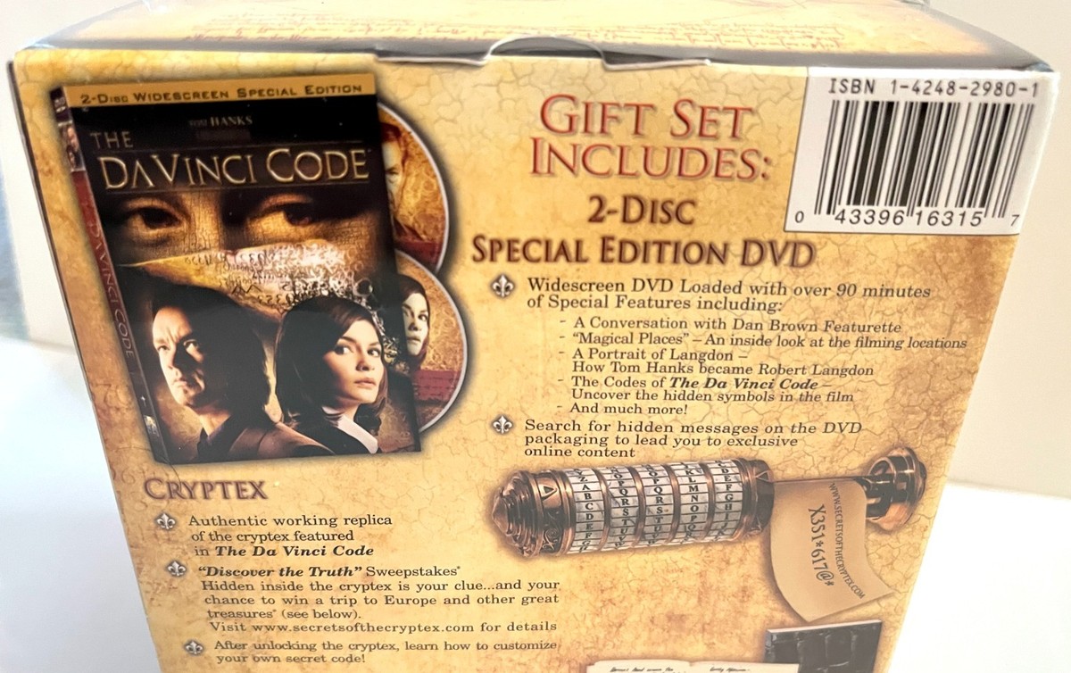 The DaVinci Code (DVD, 2006, 2-Disc Set, with Cryptex Langdon