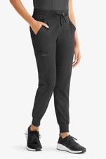 Healing Hands Rhea Women's 6-Pocket Cargo Jogger Scrub Pant HH050 Black Medium