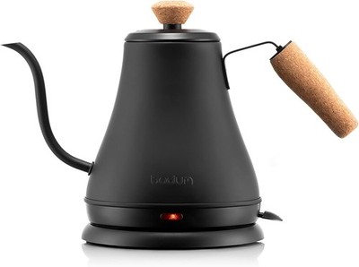 Bodum 27Oz Bistro Gooseneck Electric Water Kettle, Pour over Coffee & Tea, Stain