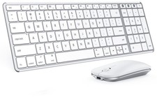 Seenda Bluetooth Keyboard and Mouse for Mac, SKM64-2 Rechargeable Slim White