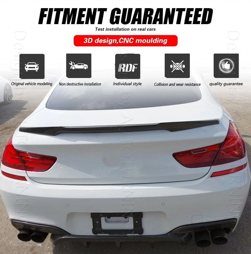 Alerón trasero de carbono real para BMW Serie 6 F06 F13 640i 650i M6 12-18 Foto 3 de 4