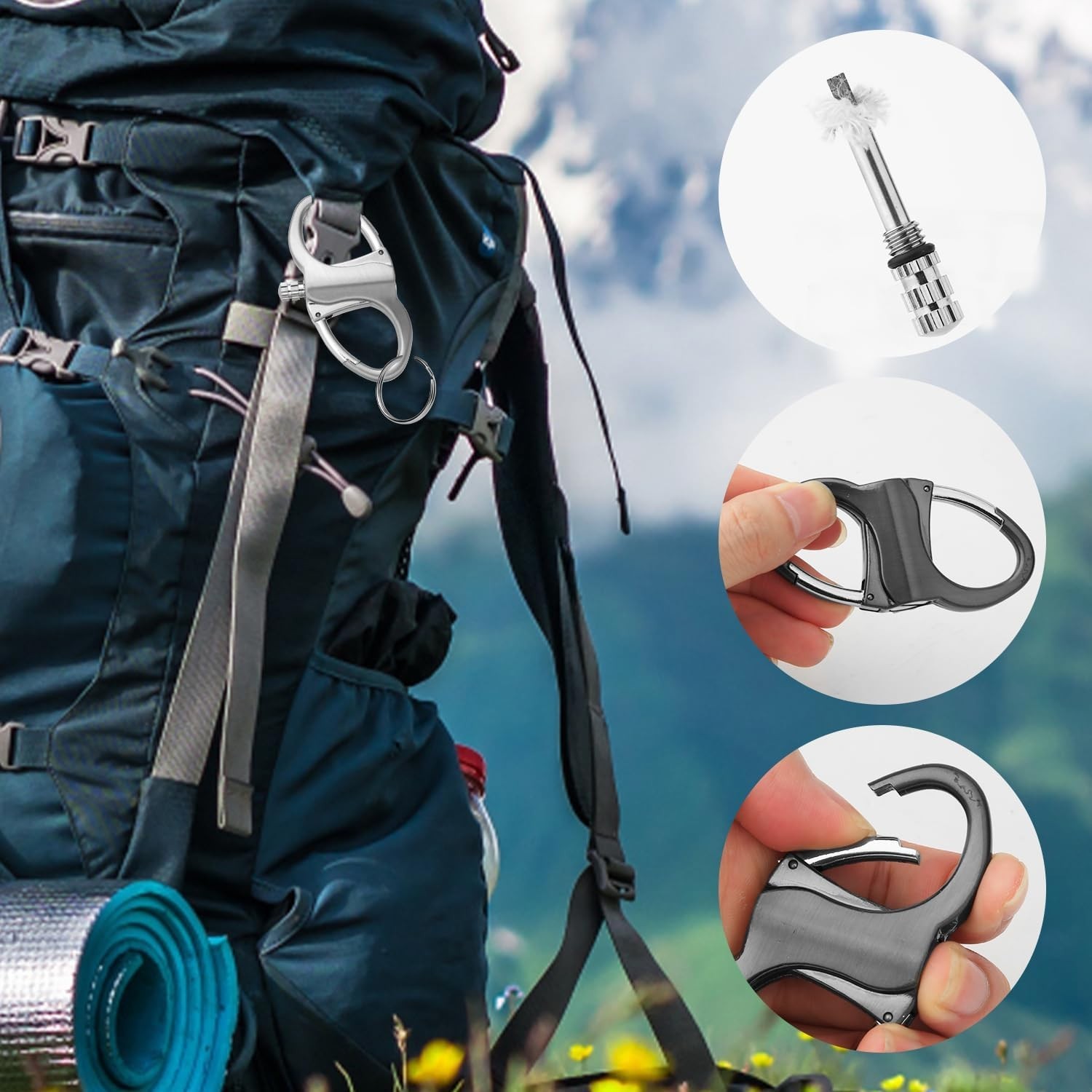 Metal Keychain Lighter, New Mini Waterproof Lighters Key Chain Permanent Matc...