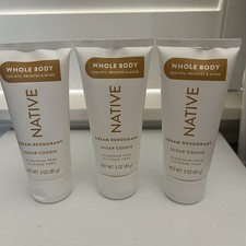 3 ct Native Whole Body Deodorant Cream Sugar Cookie Limited Edition 3 Oz Tube