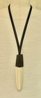 CHUNKY SIGNED MONIES LEATHER BONE HUGE PENDANT NECKLACE GERDA LYNGGAARD DESIGN — photo 3