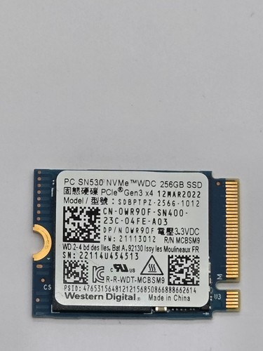 Western Digital SN530, 256GB, 1.8 2230 Internal SSD Windows 11 Pro