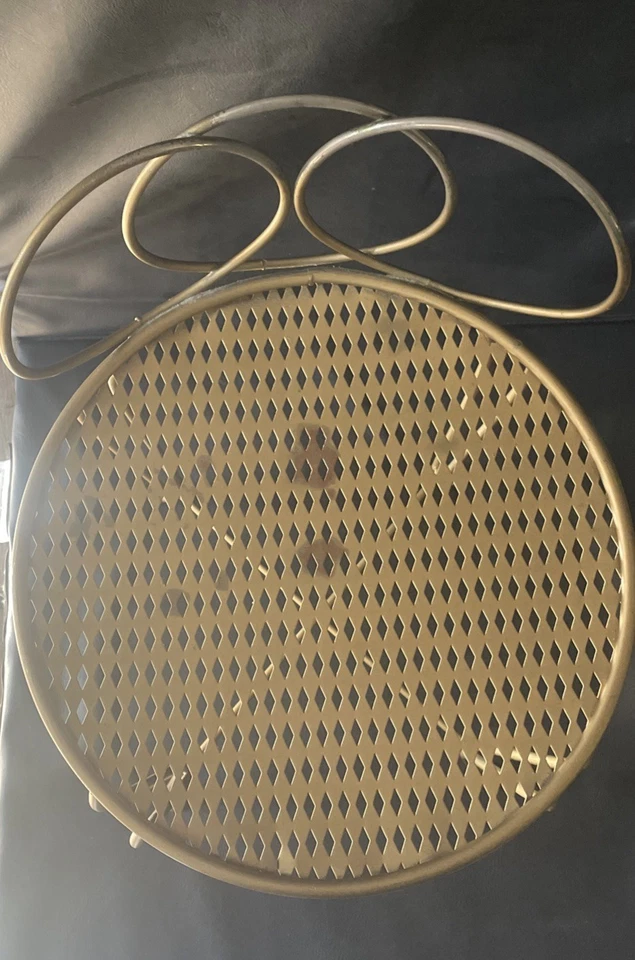 Taburete tocador tocador vintage de metal moderno de mediados de siglo Hollywood Regency Foto 2 de 4