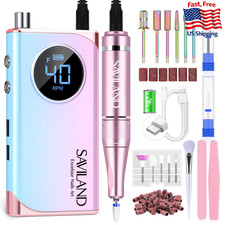 SAVILAND 40000RPM Electric Nail Drill File 2024 Macaron Gradient Portable
