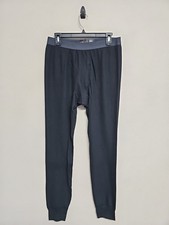 NEW FRUITS OF THE LOOM Men's Thermal Waffle Underwear Pant Black Color.Size M