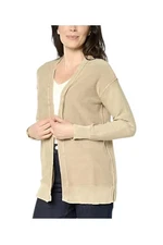 Attitudes by Renee Women's Cotton Cardigan w/Wash Effect Warm Taupe