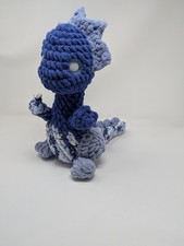 Blue Baby Dragon Handmade Amigurumi Crochet Stuffie
