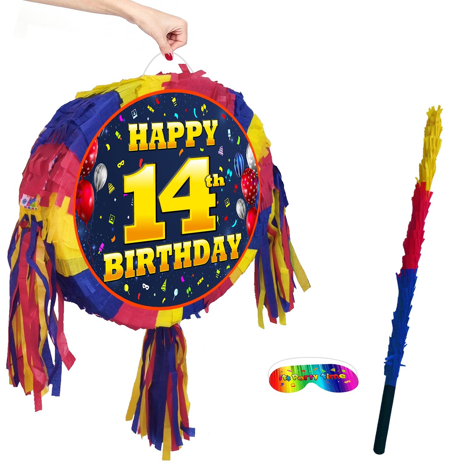 14th Birthday Pinata Number universal theme unisex Party Fourteen fourteenth 14