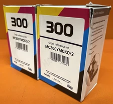 New Lot of 2 Magicard 300 Dye Film and Cleaning Spool MC300YMCKO/2