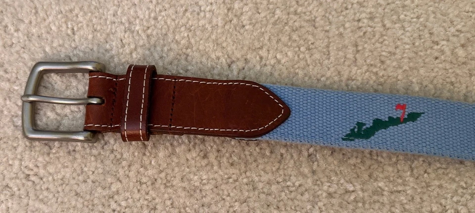 ~Fishers Island~Cinturón de golf bordado~Azul claro~Top 100~Solo para miembros~Talla 40 Foto 4 de 4