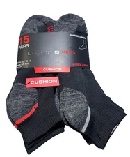 New Layer 8 Men's 15 Pair Black Styles Cushion Quarter Socks Sizes 10-13