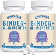 All-In-One Detox Binder Supplement 1500 MG - High 90 Count (Pack of 2)