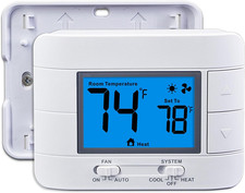 Non-Programmable Thermostats for House, Single-Stage 1 Heat/ 1 Cool, Simple Ther