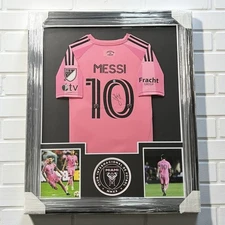 Lionel Messi Signed Autographed Jersey Inter Miami FRAMED 34”x42” COA