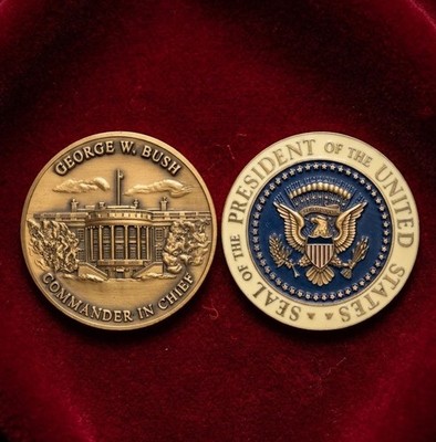 Rare 100% Authentic 43rd President George W Bush Official POTUS Challenge Coin!