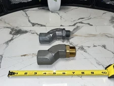 2 QTY- 360 Rotating Connector 1” 3/4" Fuel Hose Swivel Fuel Nozzle Multi Swivel