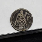 1877 Liberty Seated Dime - Fine Details, Dark (#61714-L)