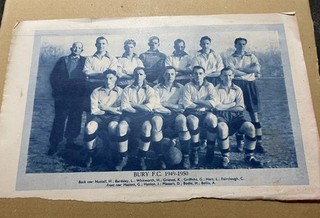 Original rare Bury FC Team Photo 1949 50 season Weekly Telegraph
