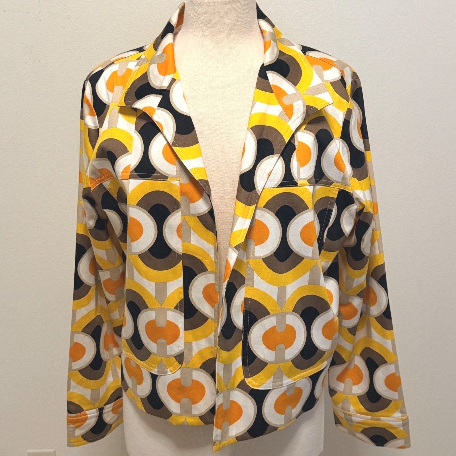 Patrick Christopher Retro Mod Geometric Print Jac… - image 1