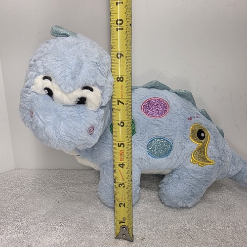 Generic Soft Light Blue Dinosaur Plushie 10" Tall x 14" Long Cute Birthday Gift - Afbeelding 13 van 13