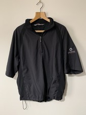 Sunderland Scotland Golf 1/4 Zip Windbreaker schwarz S/M 22" Pit sehr guter Zustand wasserdicht