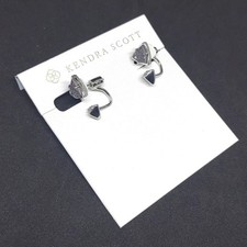 Pendiente chaqueta Kendra Scott Perry plata oreja en acero gris druso