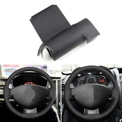 Car Steering Wheel Leather Cover Trim For Renault Duster 2010-2016 Sandero Lodgy