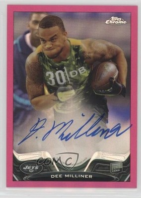2013 Topps Chrome BCA Pink Refractor Rookie 31/75 Dee Milliner #199 Auto RC x0y