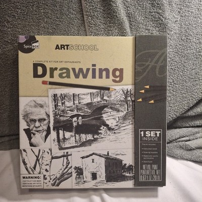  ARTSCHOOL Drawing  Book With Complete Kit - OPEN Box Not Used 