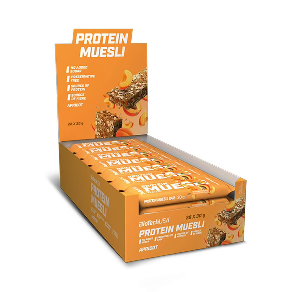 Barres protéinées Biotech USA muesli sans gélatine boîte snack minceur 28 pièces