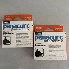 2X Panacur C 4 gram Canine 40lbs Dewormer Treatment 3 packets exp. Date- 1/27