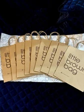 New Lot Of 3 BLOOMINGDALE'S Little Brown Tote SHOPPING Paper GIFT BAGs W/Tissue