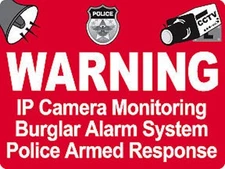 50pc Security Camera Warning Stickers Police Dispatch CCTV Surveillance Sticker