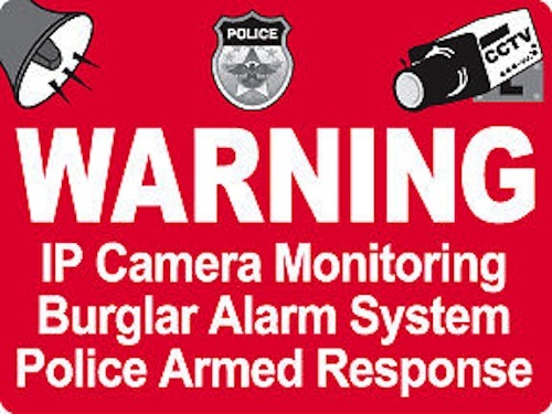 50pc Security Camera Warning Stickers Police Dispatch CCTV Surveillance Sticker - Picture 1 of 1