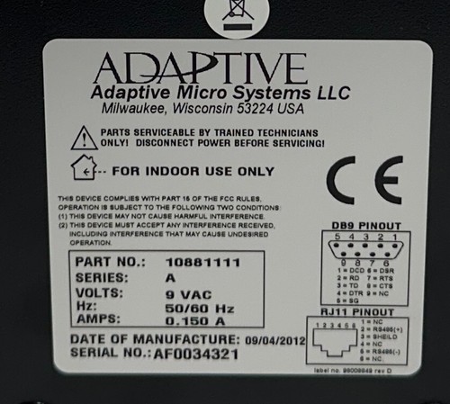 ADAPTIVE MICRO SYSTEMS AMS 1088-1111 / 10881111 RS-232/RS-485 CONVERTER BOX NSMP - Picture 5 of 6
