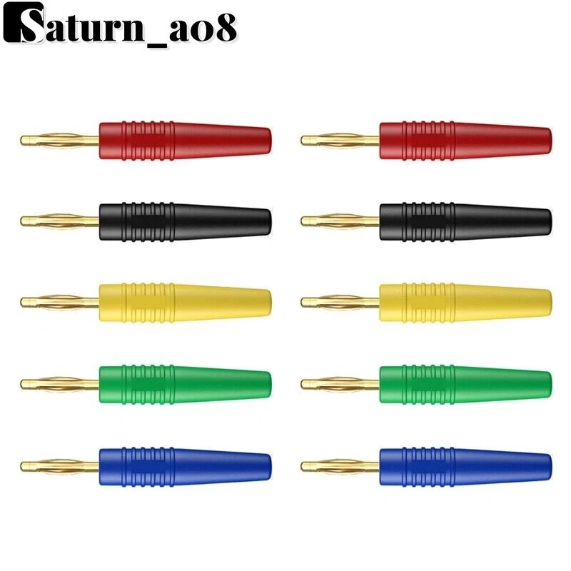 10 Stück 2 mm Vergoldet Bananenstecker PVC Lötstecker für Audio Lautsprecher - Bild 1 von 4