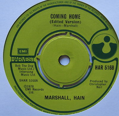MARSHALL HAIN - Coming Home - Excellent Condition 7'' Single Harvest HAR 5168